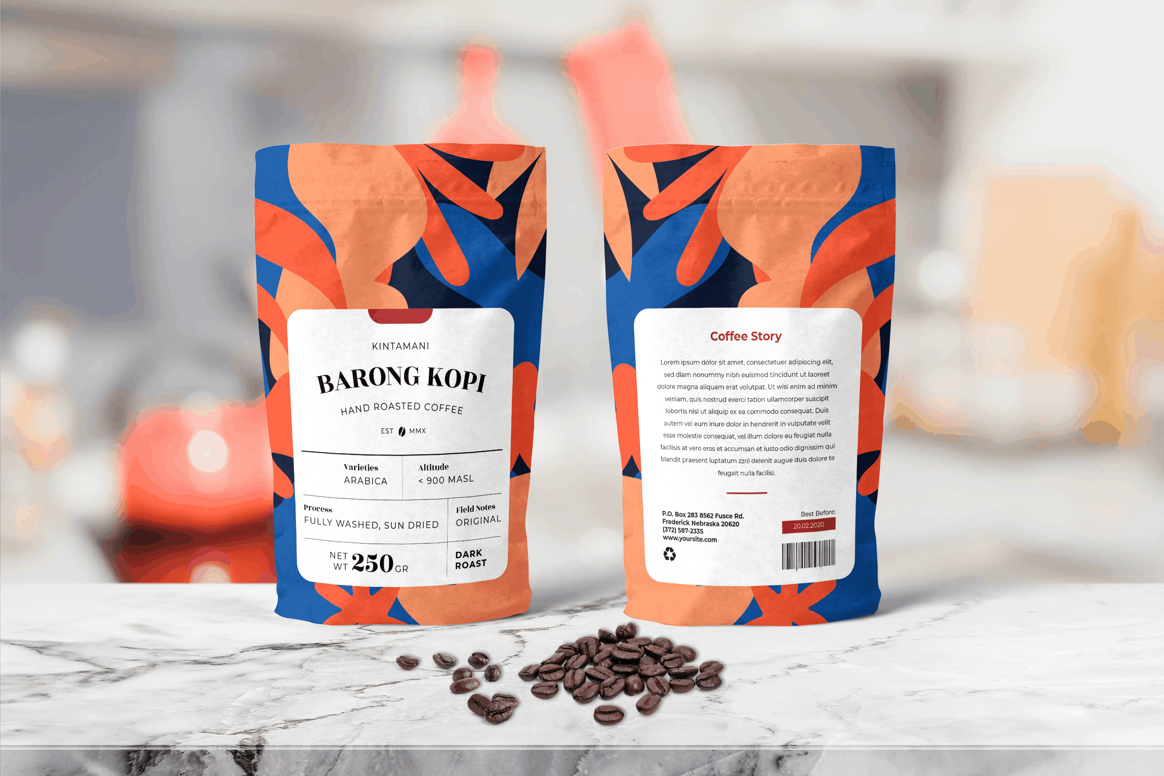 product packaging design - Barong Coffee Packaging Template