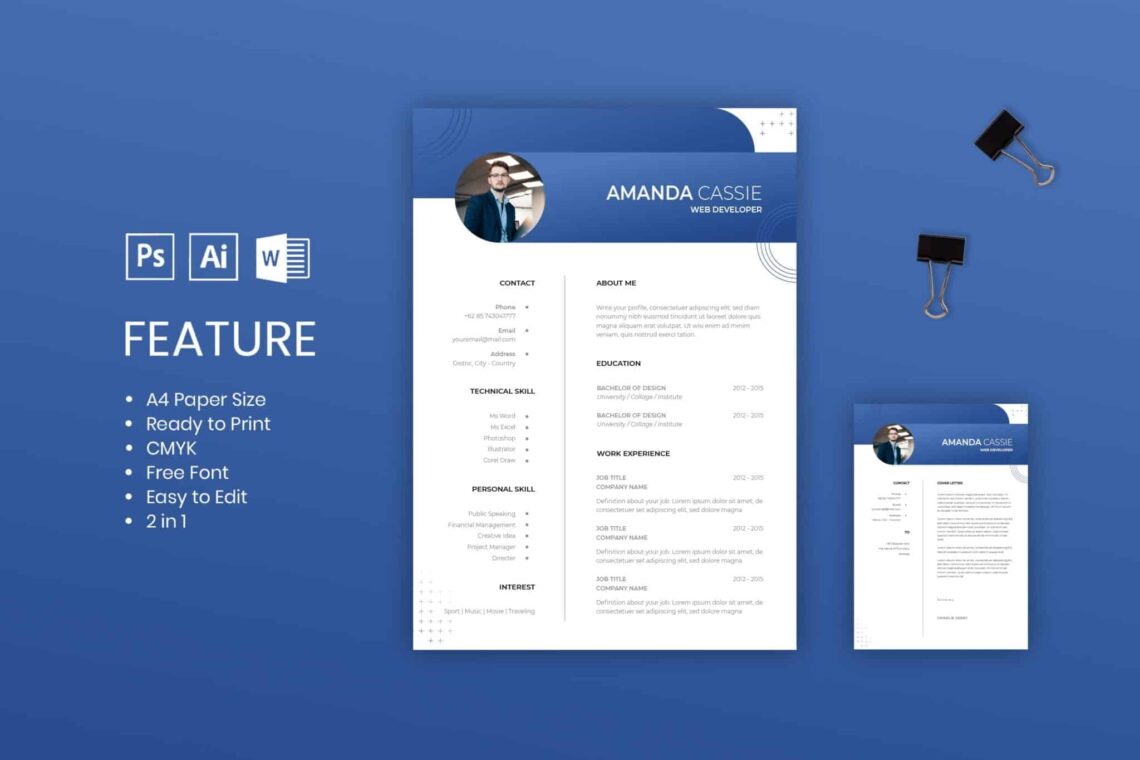 Brave Blue CV Resume what is the best resume template - Brave Blue CV Resume