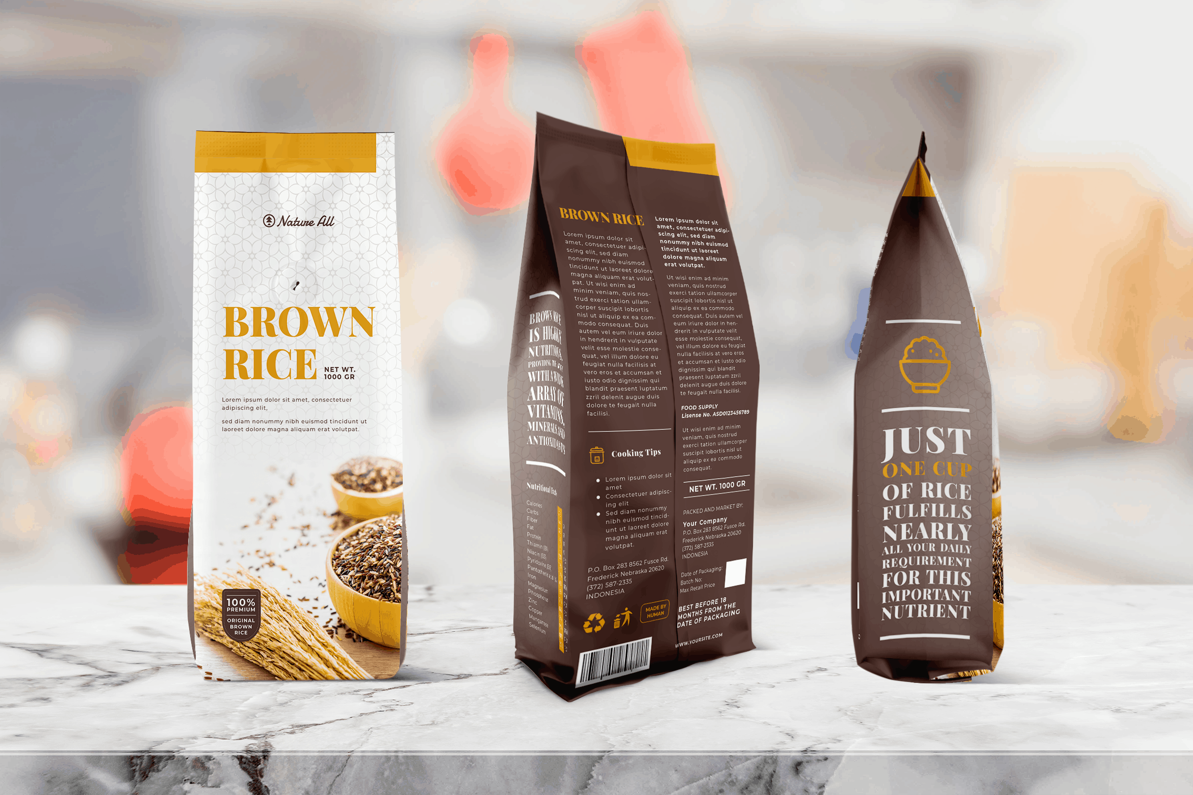 Brown Rice Packaging Template