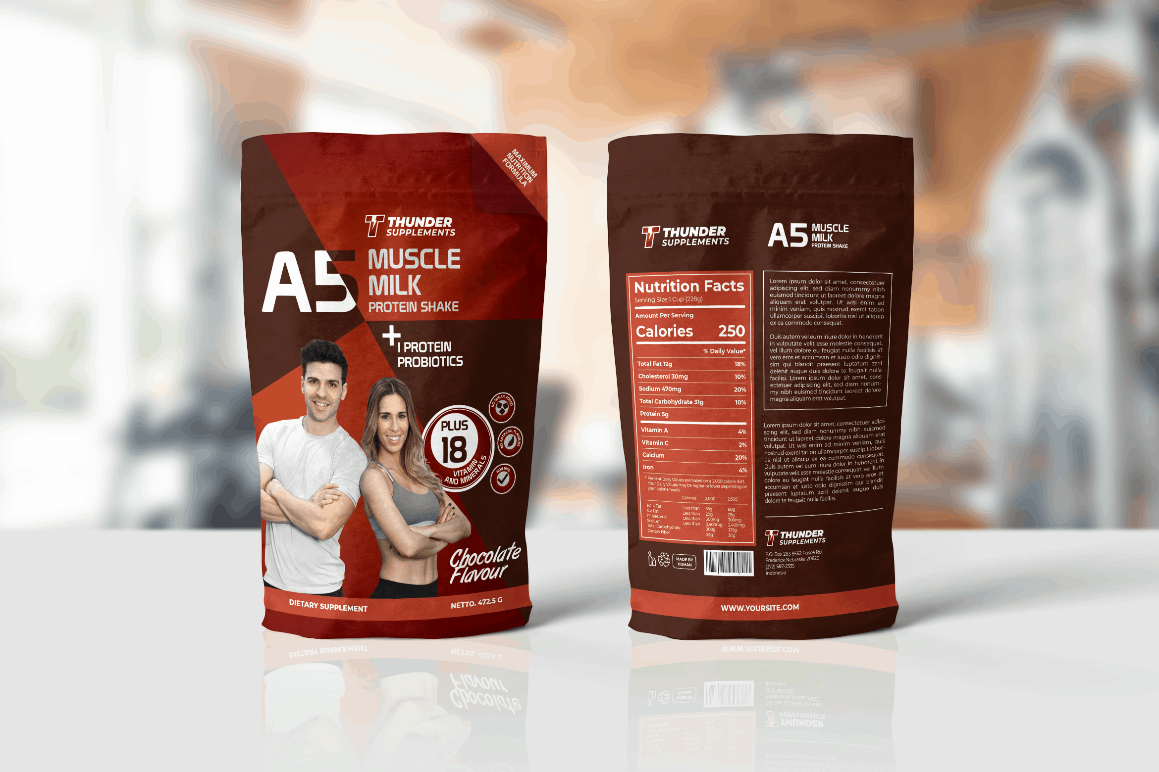 creative design packaging - Muscle Supplement Packaging Template
