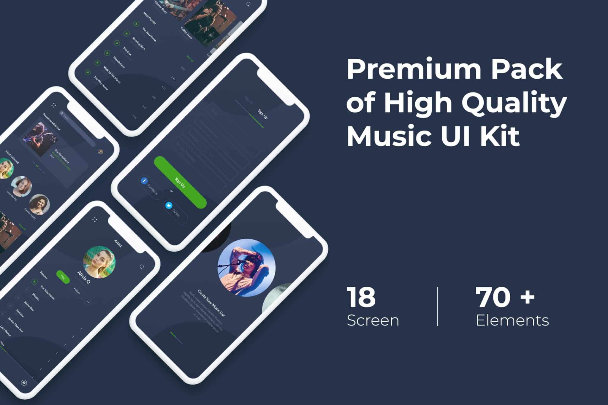 Music App Mobil UI KIT
