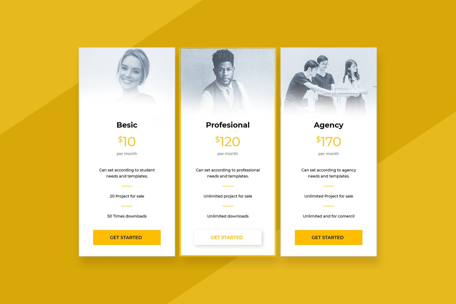 Professional Job Market Pricing Table Professional Job Market Pricing Table