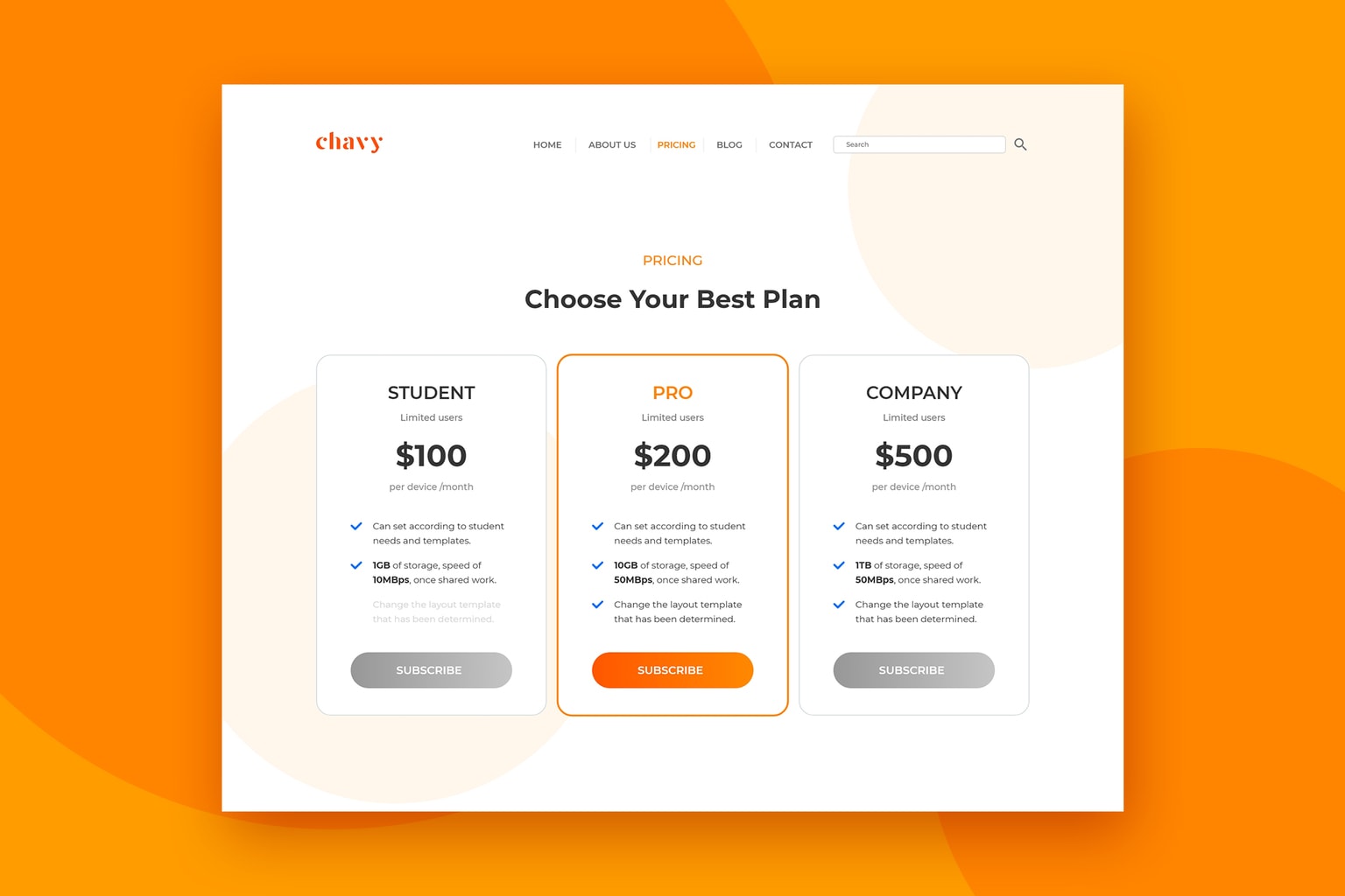 Professional Website Package Pricing Template Professional Website Package Pricing Template