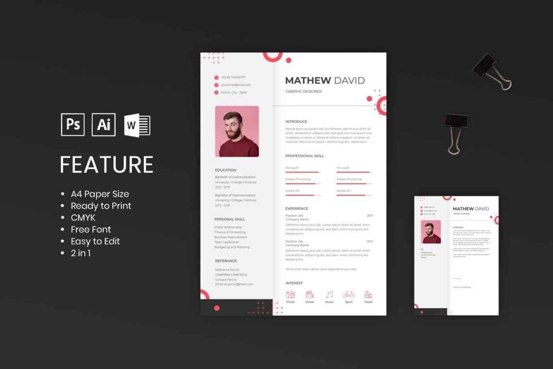 Red Circle Theme CV Resume Red Circle Theme CV Resume