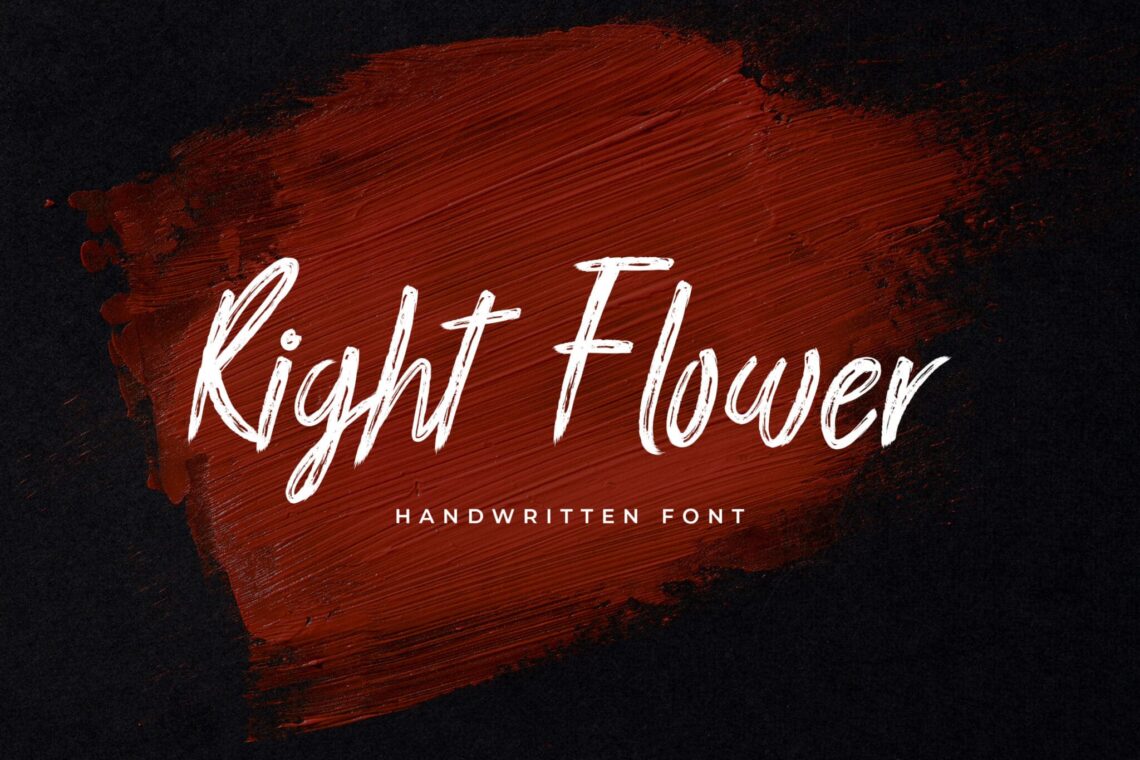 Right Flower Brush Handwritten Font logo font - Right Flower Brush Handwritten Font