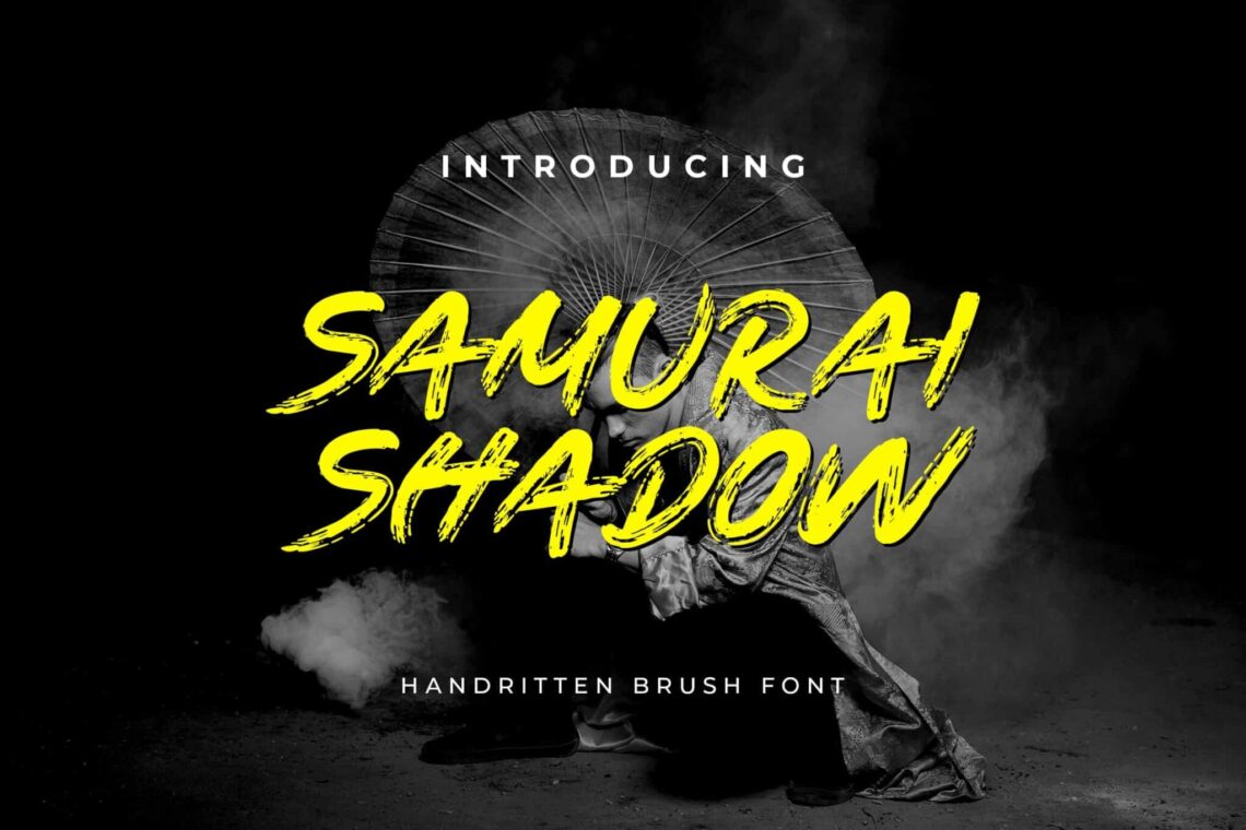 Samurai Shadow Brush Handwritten Font Samurai Shadow Brush Handwritten Font
