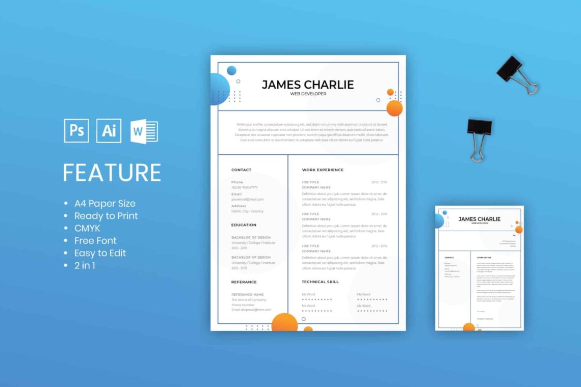 Simple Bubble Design CV Resume how to edit resume template in word - Simple Bubble Design CV Resume