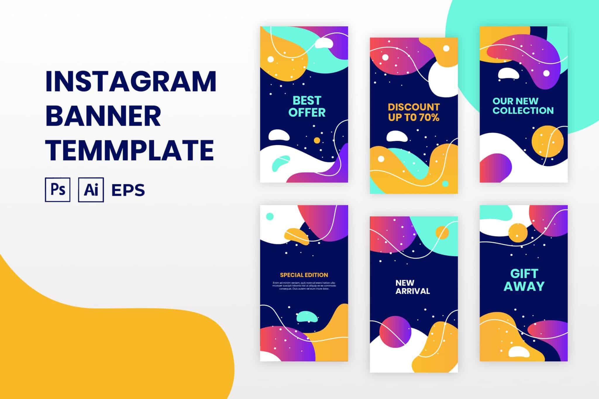 Space Blue Design Instagram Stories