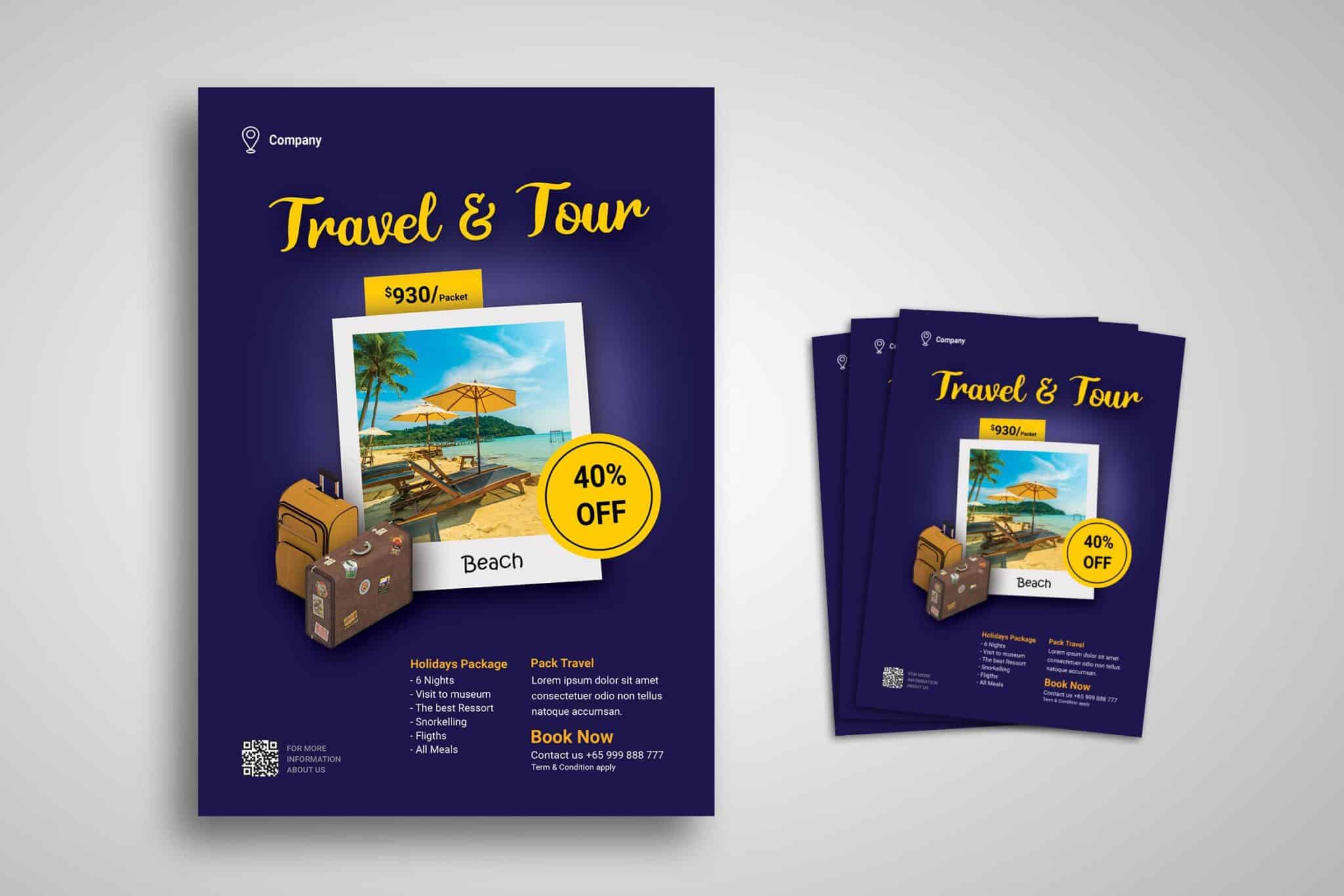 Tour Travel Promotion Flyer Template