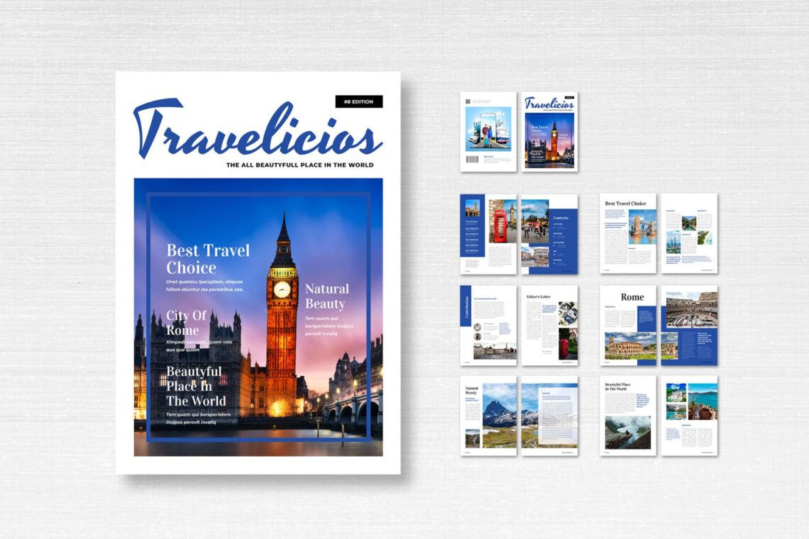 Travelicios Magazine Template Travelicios Magazine Template