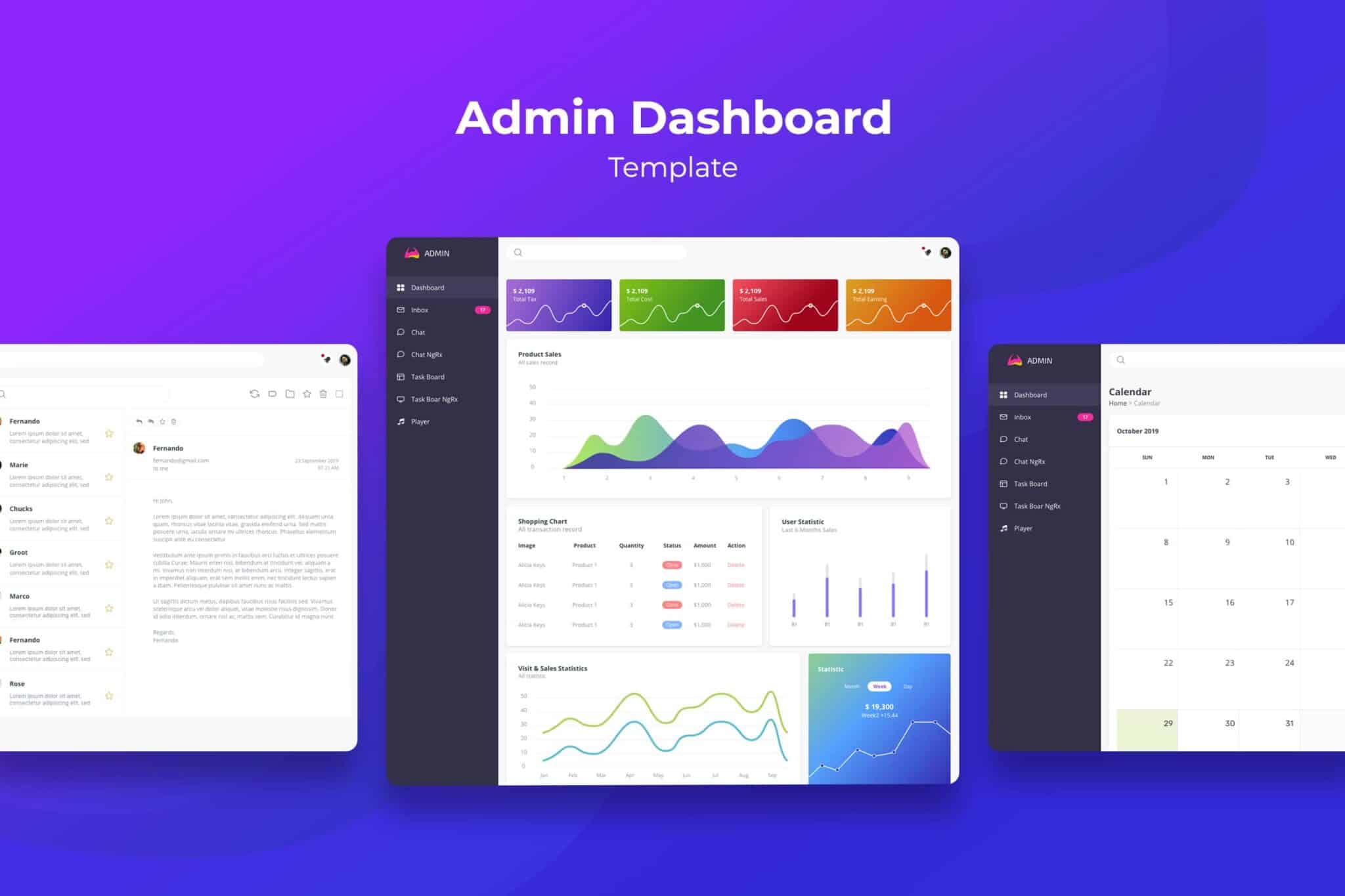 Admin Dashboard – Online Shop Graph Admin Dashboard – Online Shop Graph