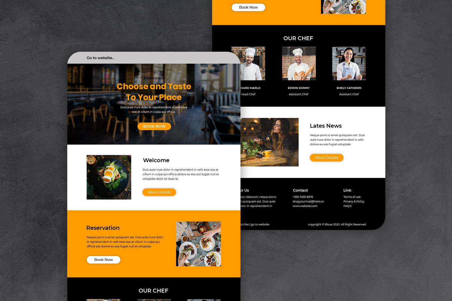 Premium Restaurant – Email Newsletter Premium Restaurant – Email Newsletter