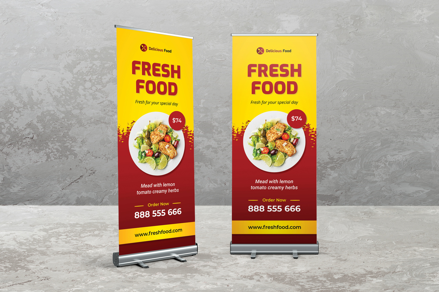 Roll Up Banner – Fresh Food Resto Roll Up Banner – Fresh Food Resto