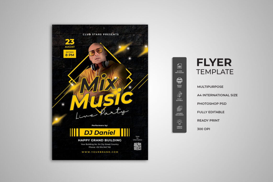 Mix Music Live Party Flyer