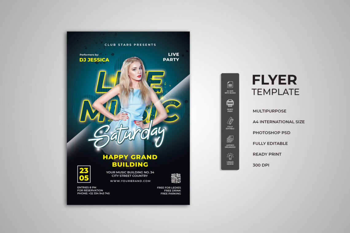 Saturday Live Music Flyer