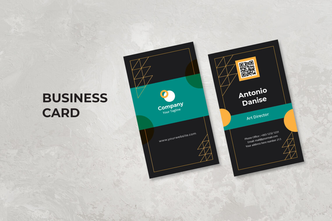 Vertical Dark Theme - Business Card Example