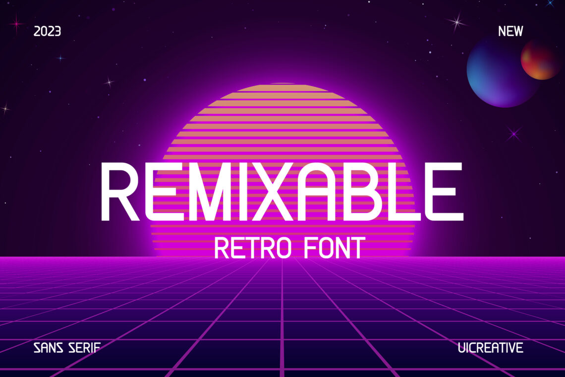 Remixable Retro Sans Serif Font