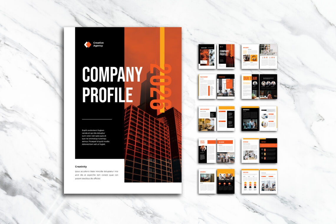 Black Orange Modern Company Profile