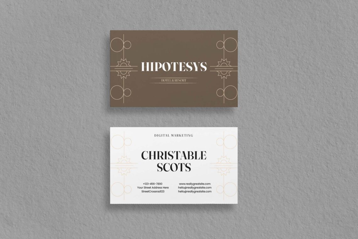 Brown White Business Card