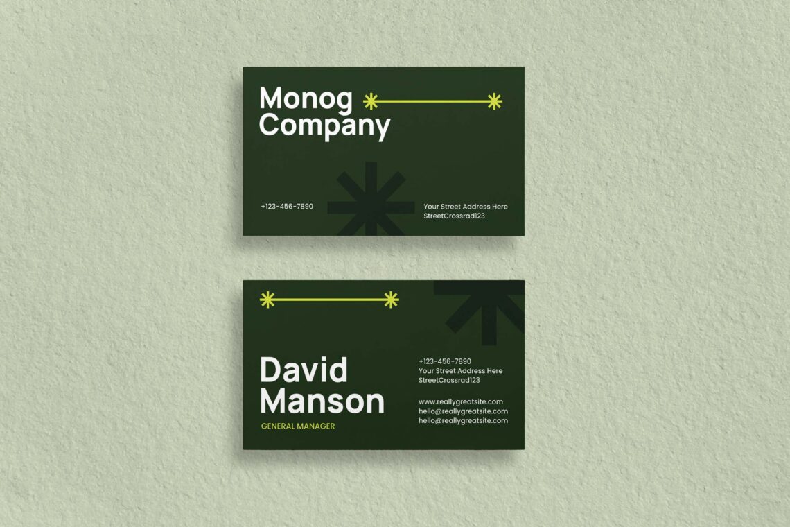 Green Modern Theme Business Card