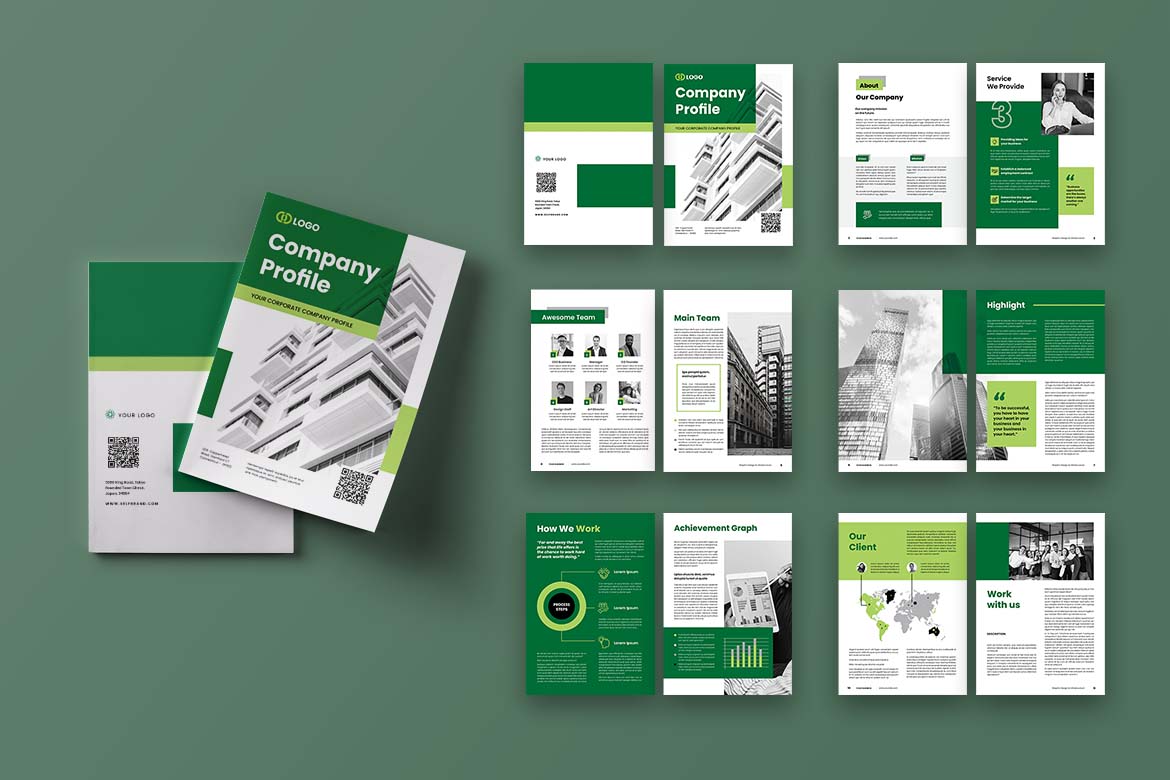 Green White Modern Company Profile