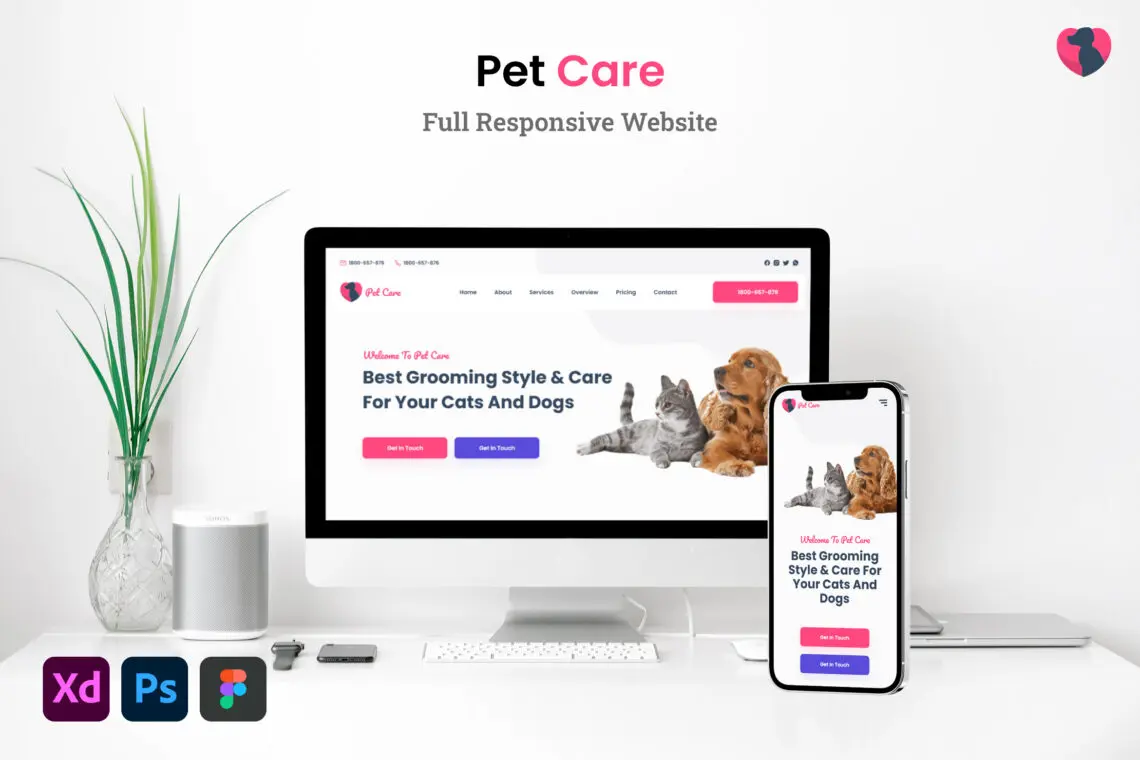 New Pet Care Web Landing Page