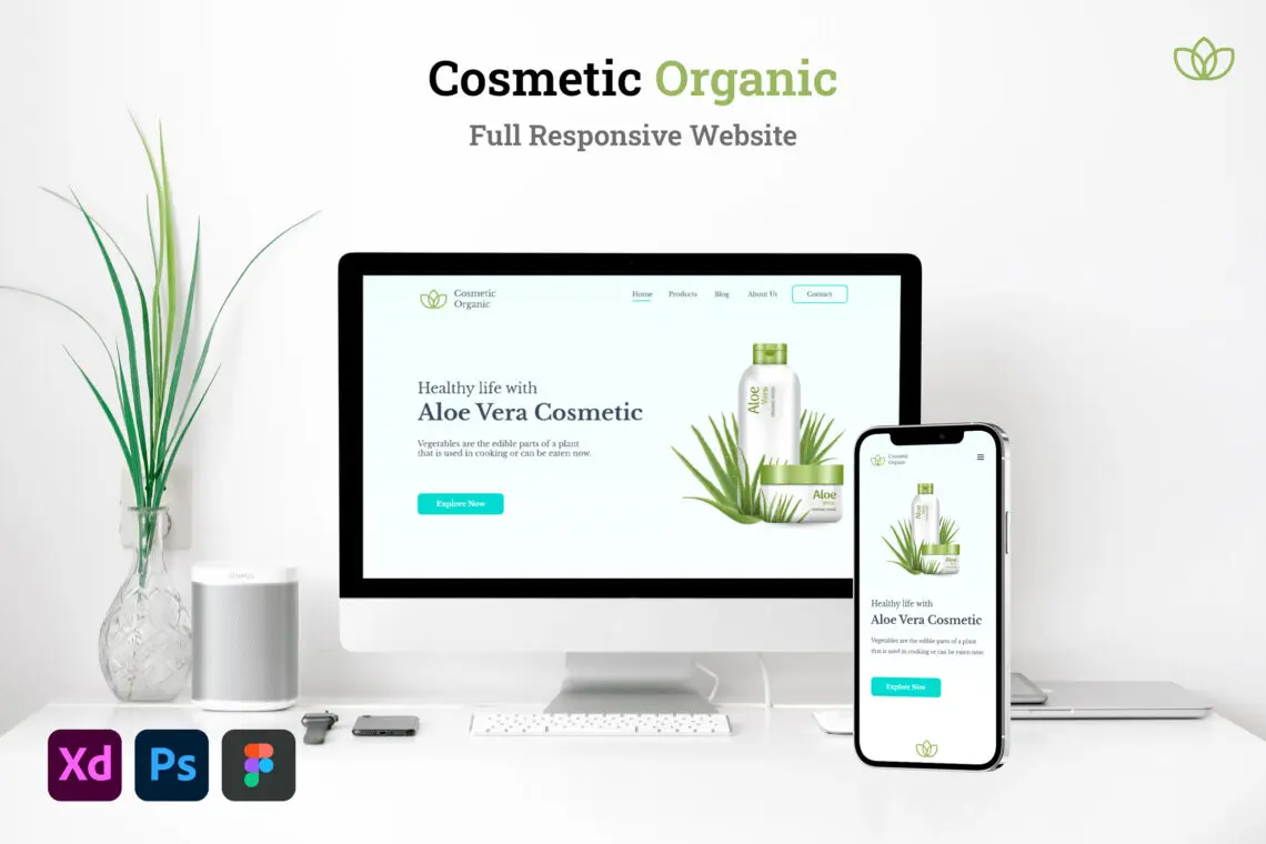 Organic Cosmetic Web Landing Page