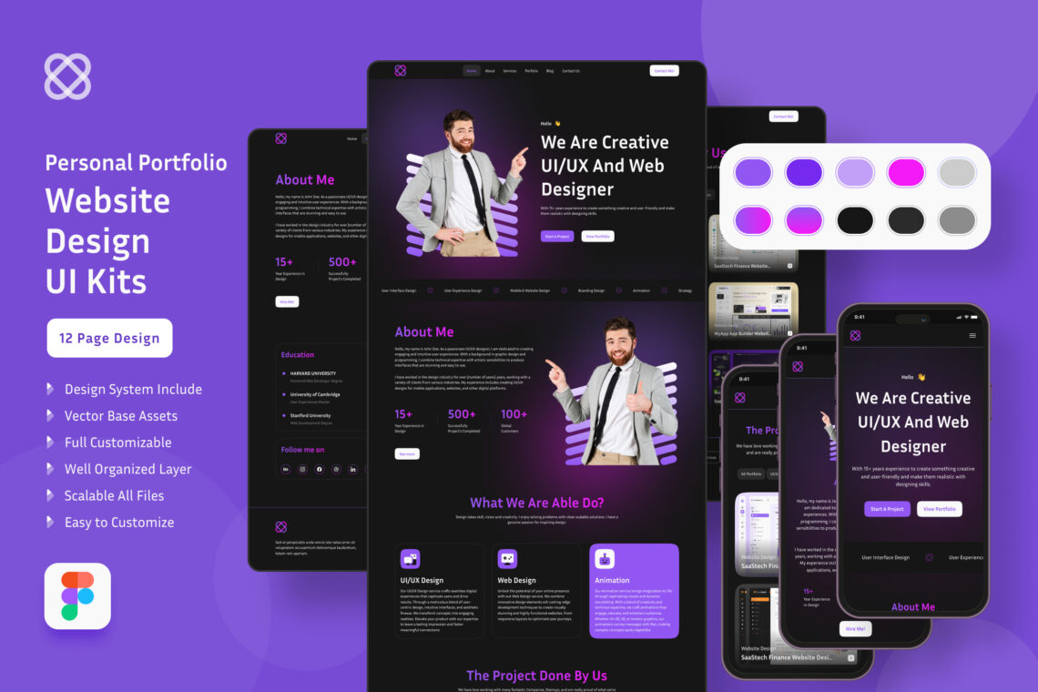 Personal Portofolio Web Landing Page UI KIT