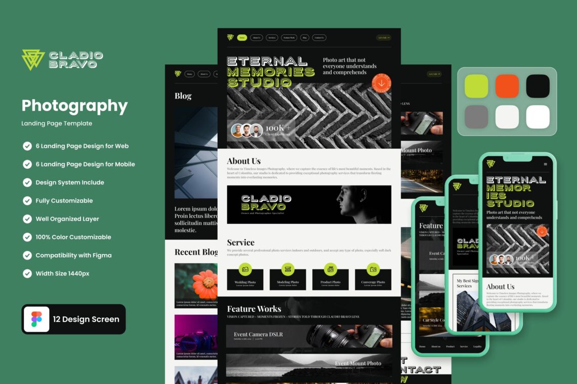 Photography Web Product Web Landing Page UI KIT