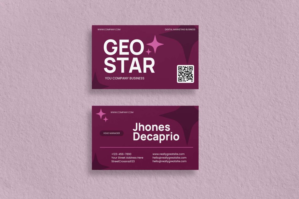 Pink Modern Business Card