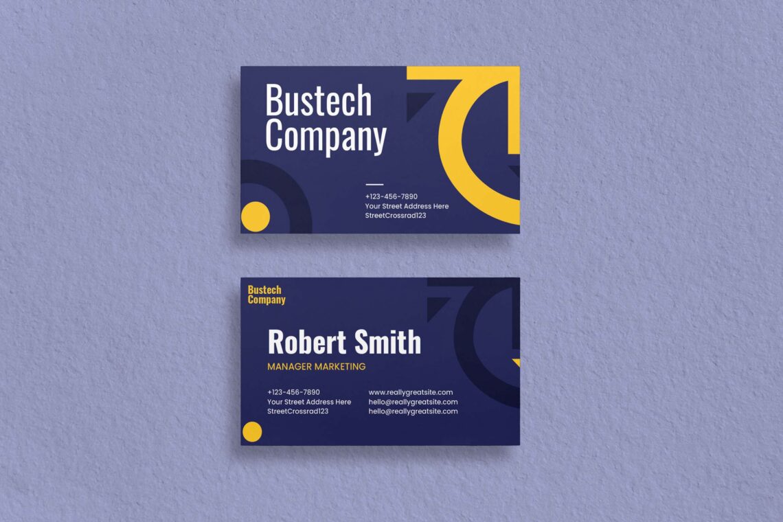 Purple Yellow Business Card