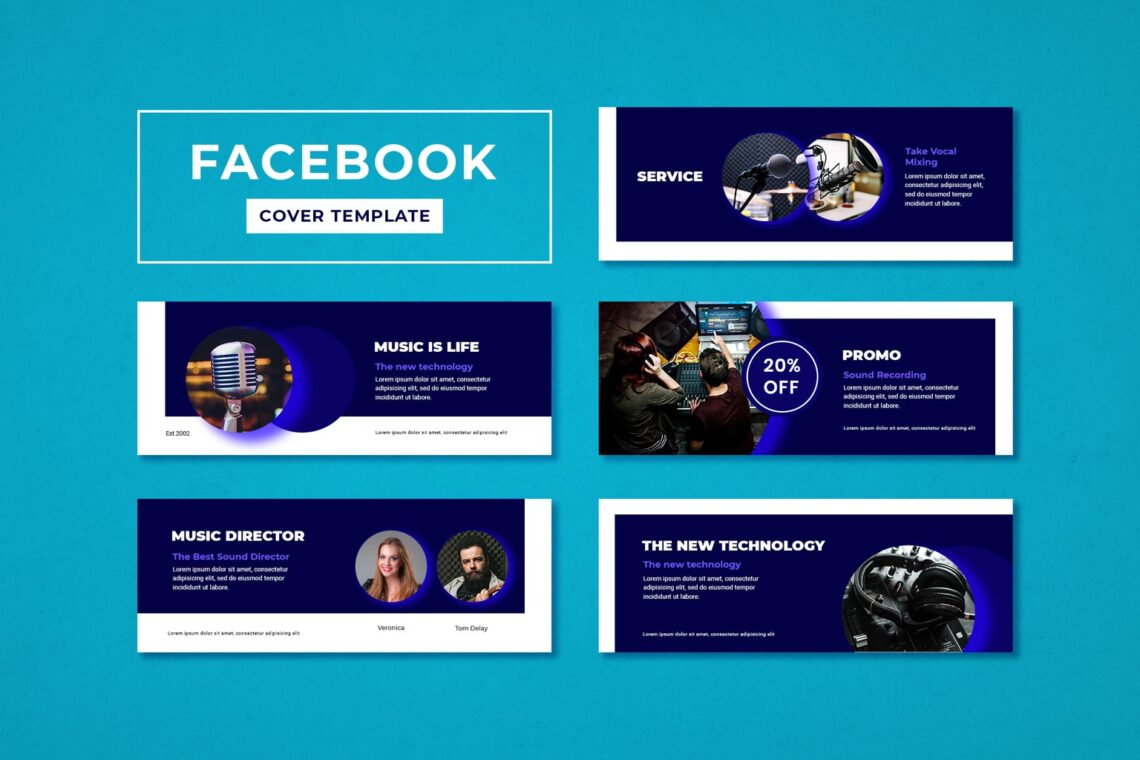 Recording Music Studio Facebook Cover