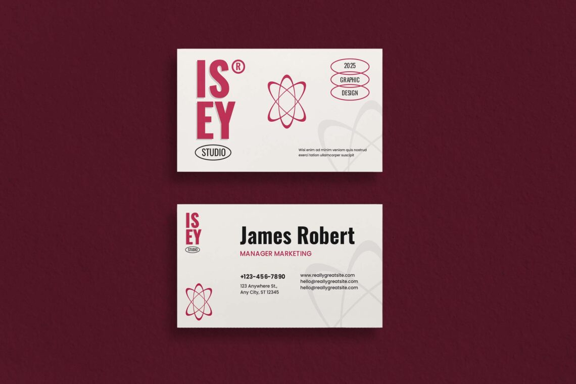 White Pink Simple Business Card