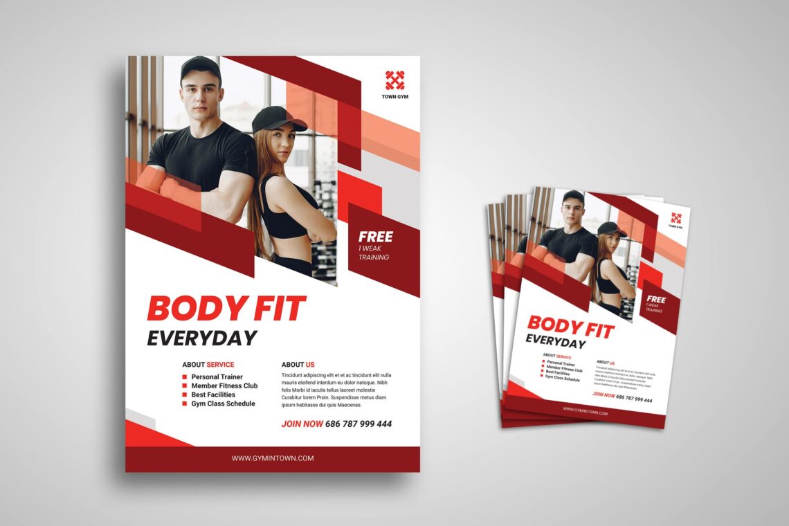 Flyer Template – Modern Gym Town Service