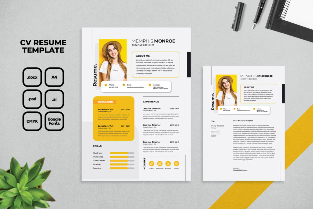 Pure Yellow Design - Best Resume Template 2025