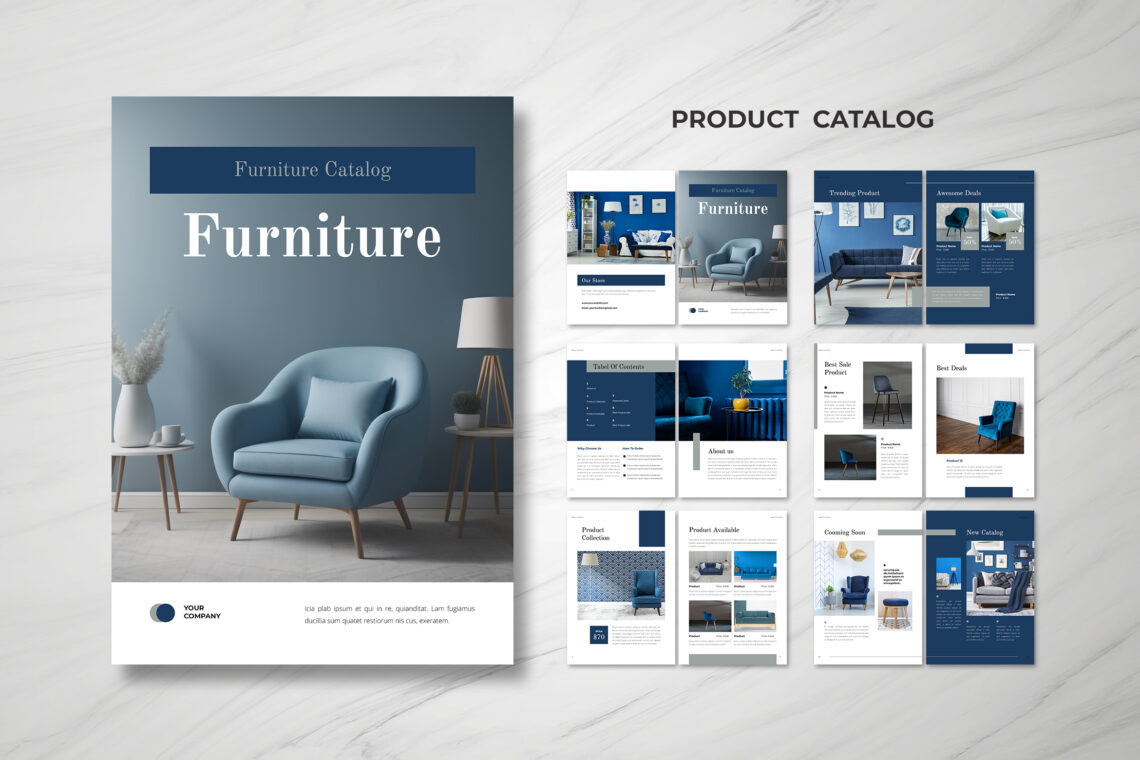 Blue Modern Sofa Product Catalog