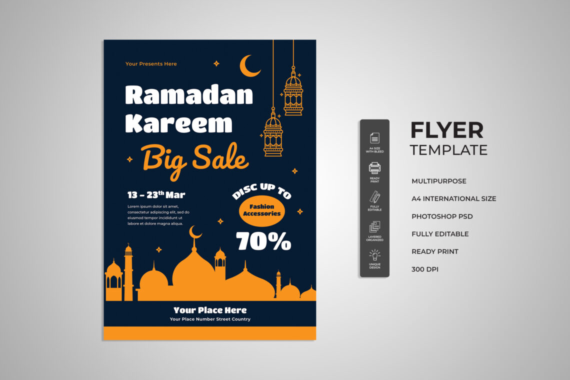 Blue Ramadhan Big Sale Event Flyer