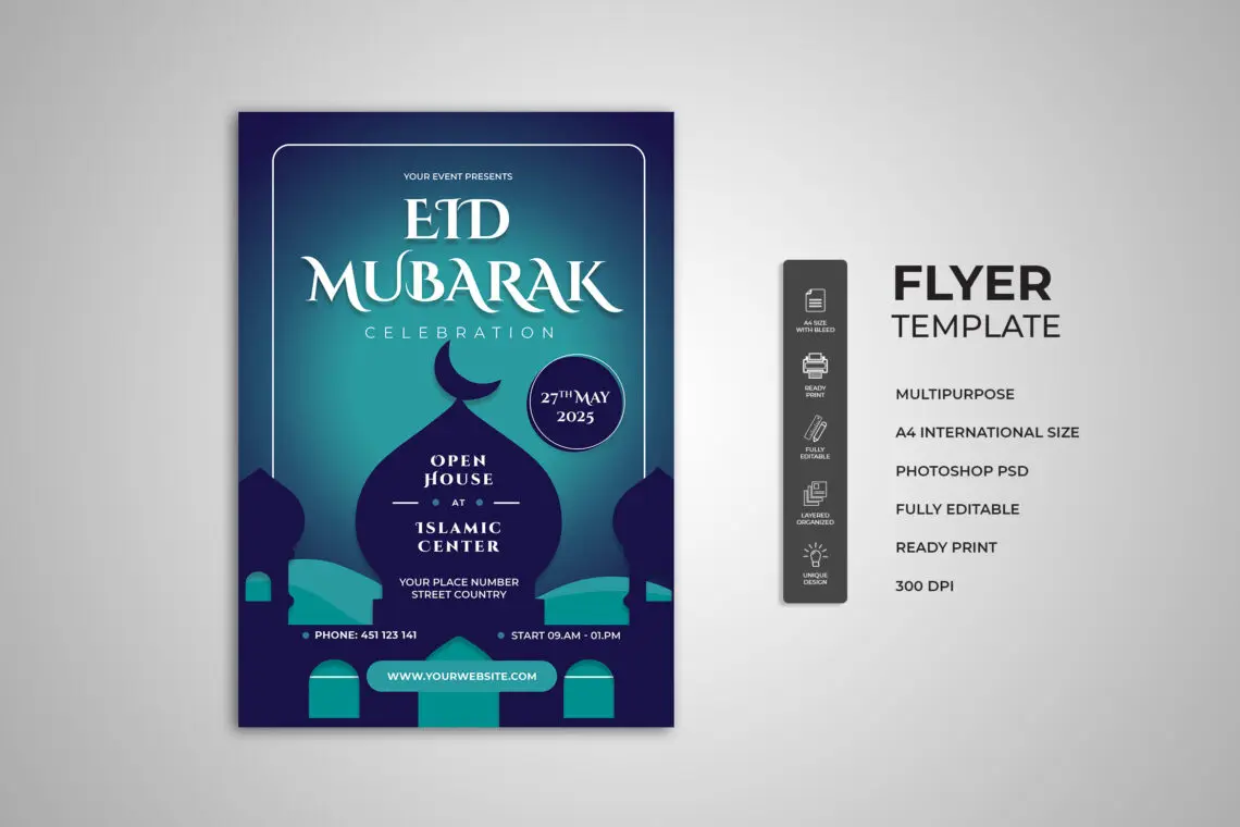 Eid Mubarak Celebration Flyer