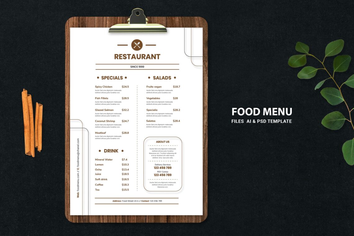 Food Menu – Pure Nature Design