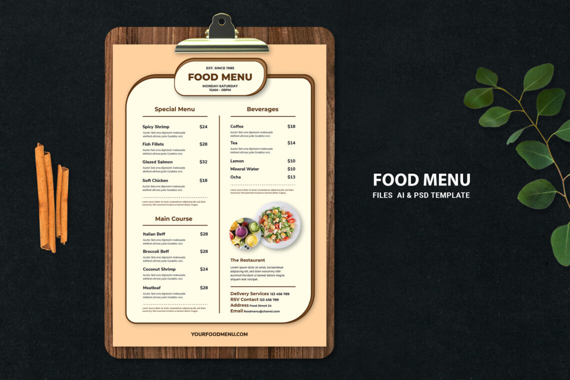 Food Menu – Traditional Menu