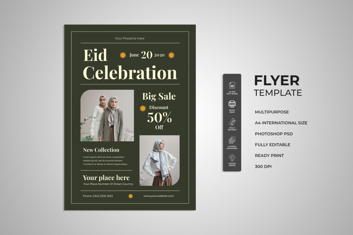 Green Eid Celebration Flyer