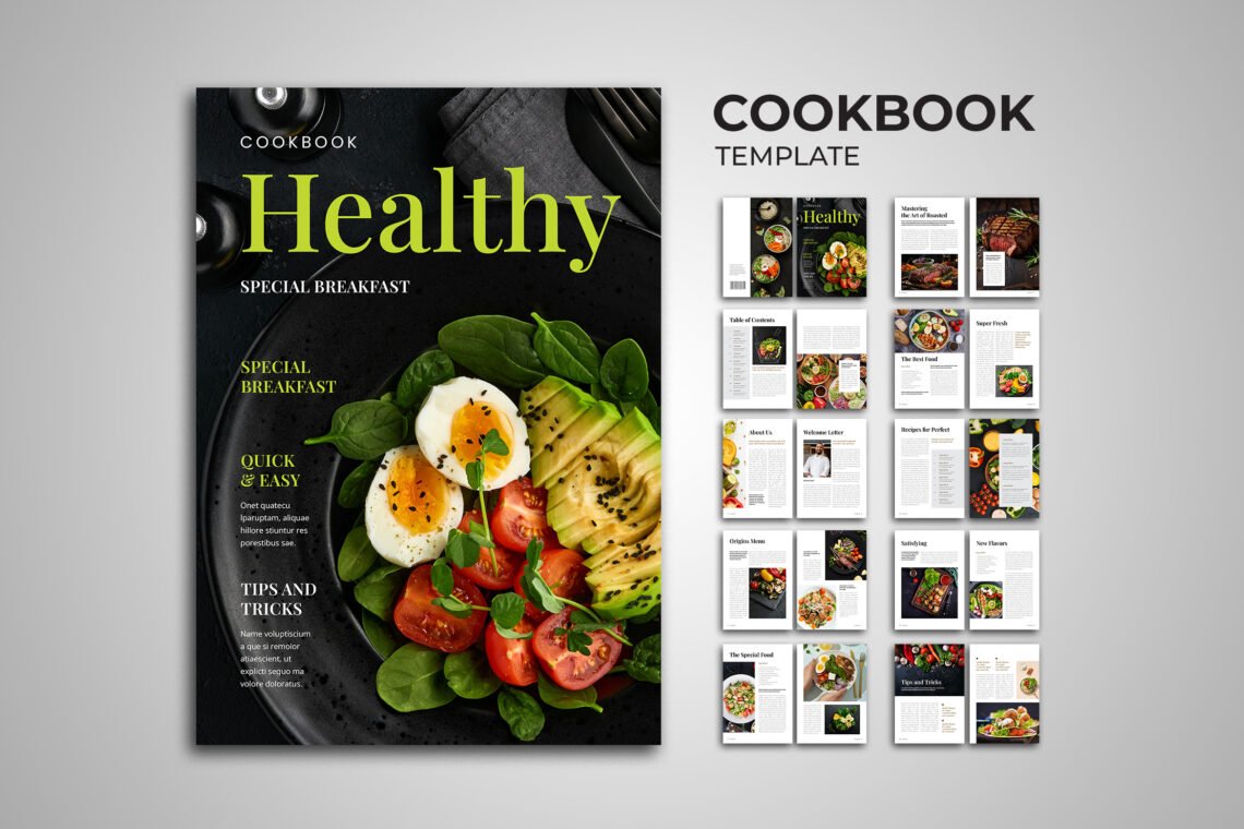 Healthy Food Modern Cookbook Template