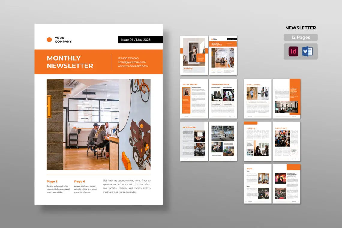 Newsletter – Modern Orange Theme