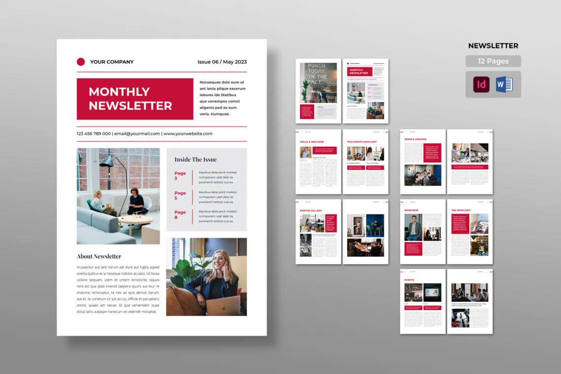 Newsletter – Modern Red Theme
