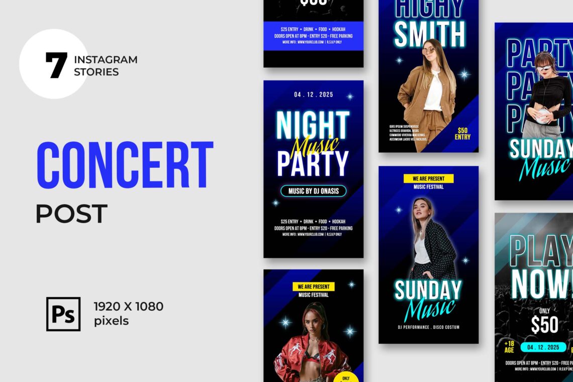 Night Music Party Instagram Stories
