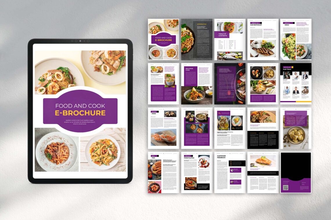 Purple White Food Culinary Ebook Template