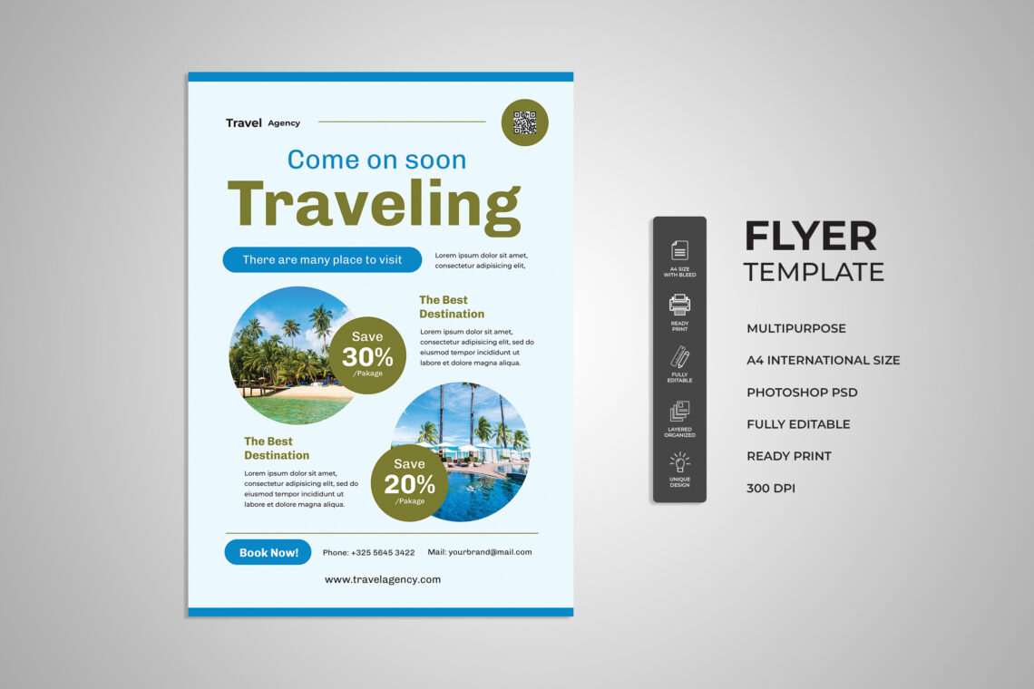 Blue Come on soon Traveling Flyer