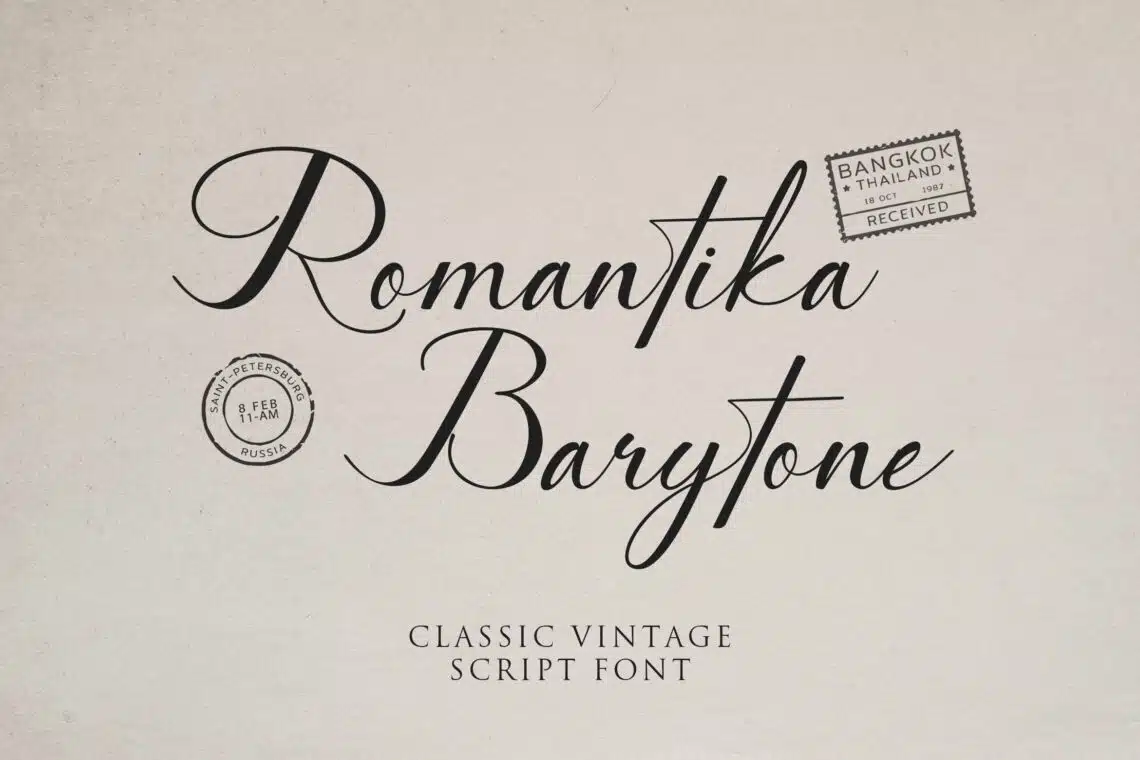 Romantika Barytone Classy Vintage Script Font - UI Creative