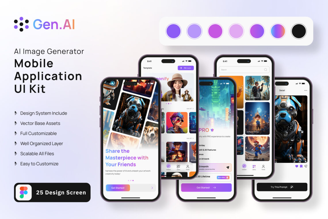 Preview Image Ui Kit Mobile App Ai Image Generator 002