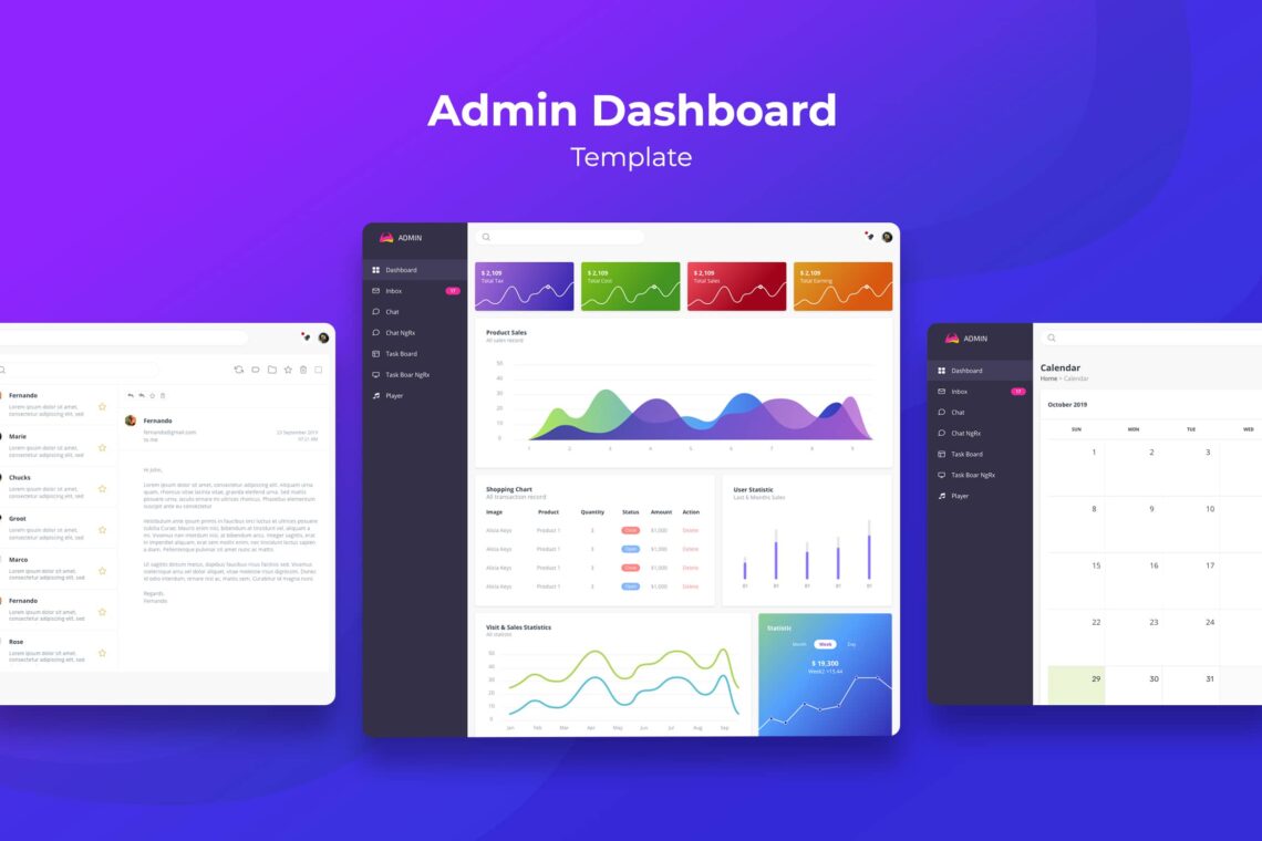 Admin Dashboard Online Shop Graph